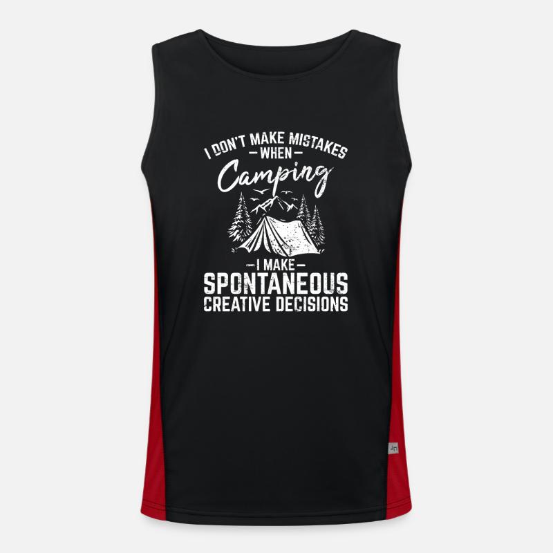 I Don't Make Mistakes When Camping Funny Camping C Funktionelles Kontrast-Tank Top für Männer 