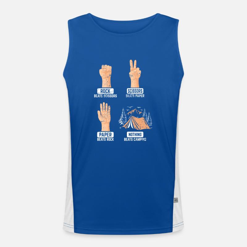 Rock Paper Scissors Nothing Beats Camping Funny Ca Funktionelles Kontrast-Tank Top für Männer 
