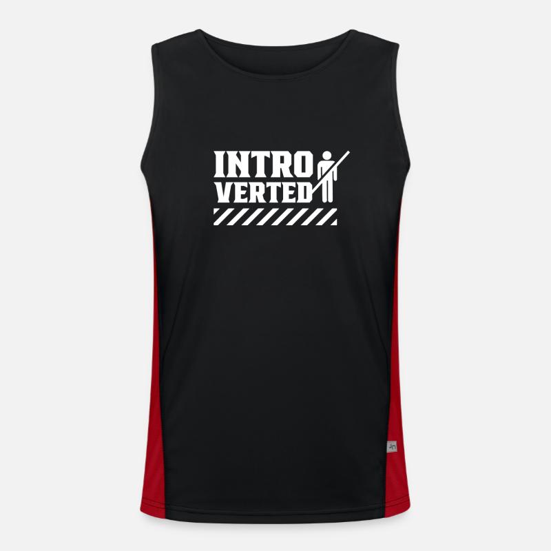 Introverted Sarcasm Introverted Shy - Men's Functional Contrast Tank Top  - black/red