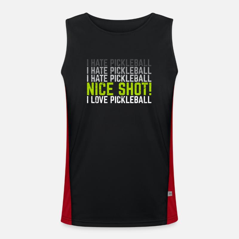 I Hate Pickleball I Love Pickleball Funny Pickleba Funktionelles Kontrast-Tank Top für Männer 