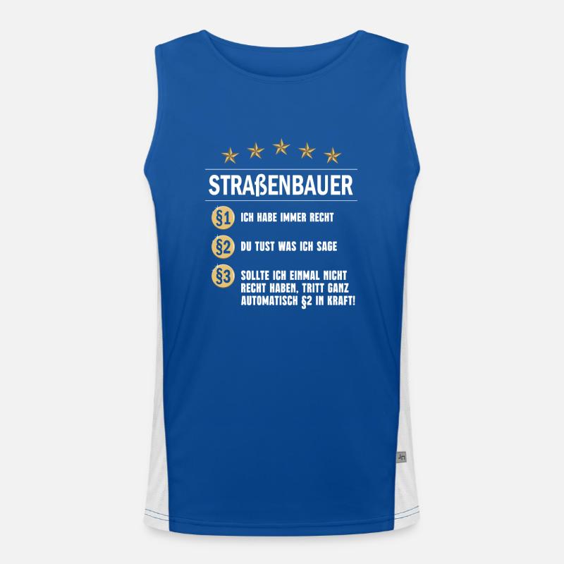 Straßenbauer Paragraph Funktionelles Kontrast-Tank Top für Männer 