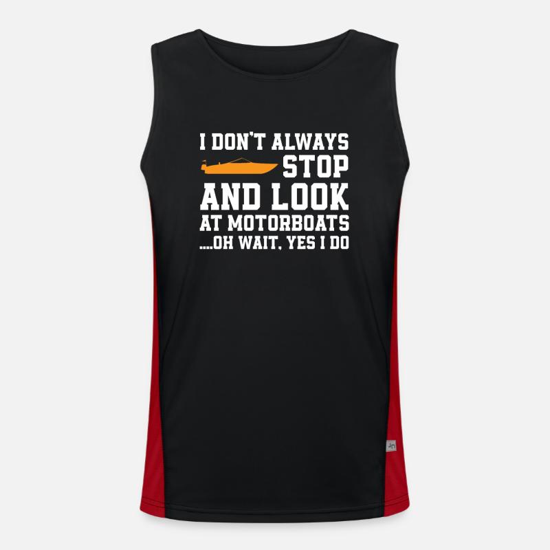 Lustiger Motorboot Spruch Funktionelles Kontrast-Tank Top für Männer 