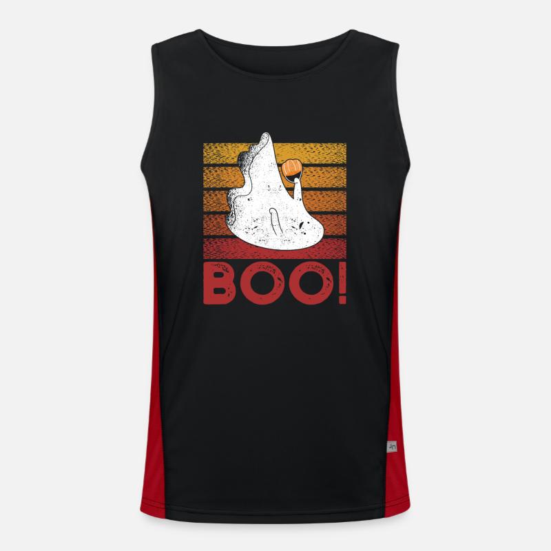 Boo Cute Ghost Saying Ghosts Spooky Halloween Funktionelles Kontrast-Tank Top für Männer 