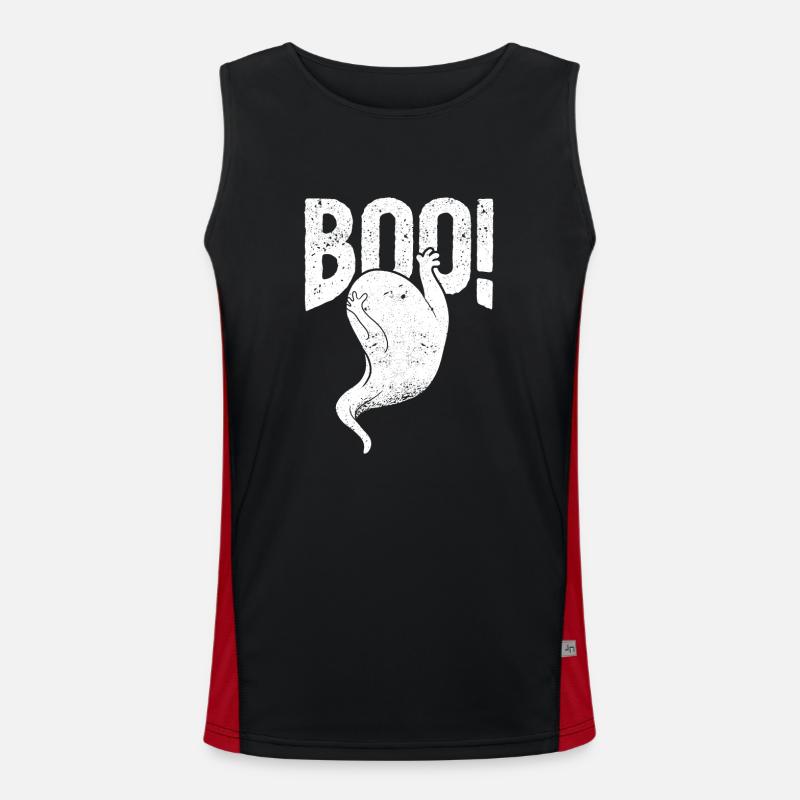 Boo Cute Ghost Saying Ghosts Spooky Halloween Funktionelles Kontrast-Tank Top für Männer 