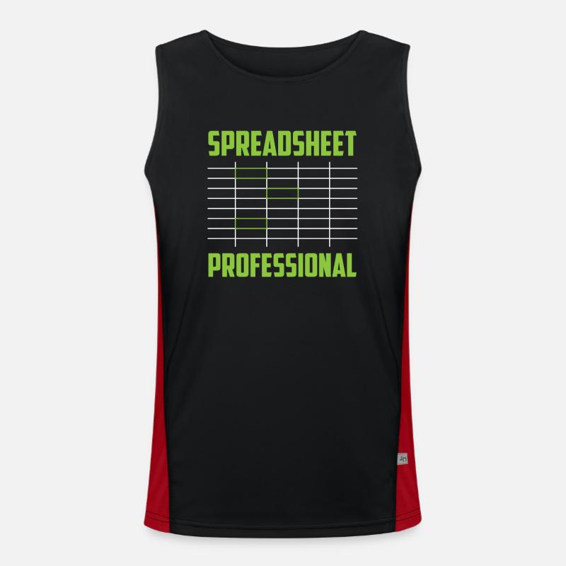 Spreadsheet Profi Arbeit Tabelle Buchhalter Funktionelles Kontrast-Tank Top für Männer 