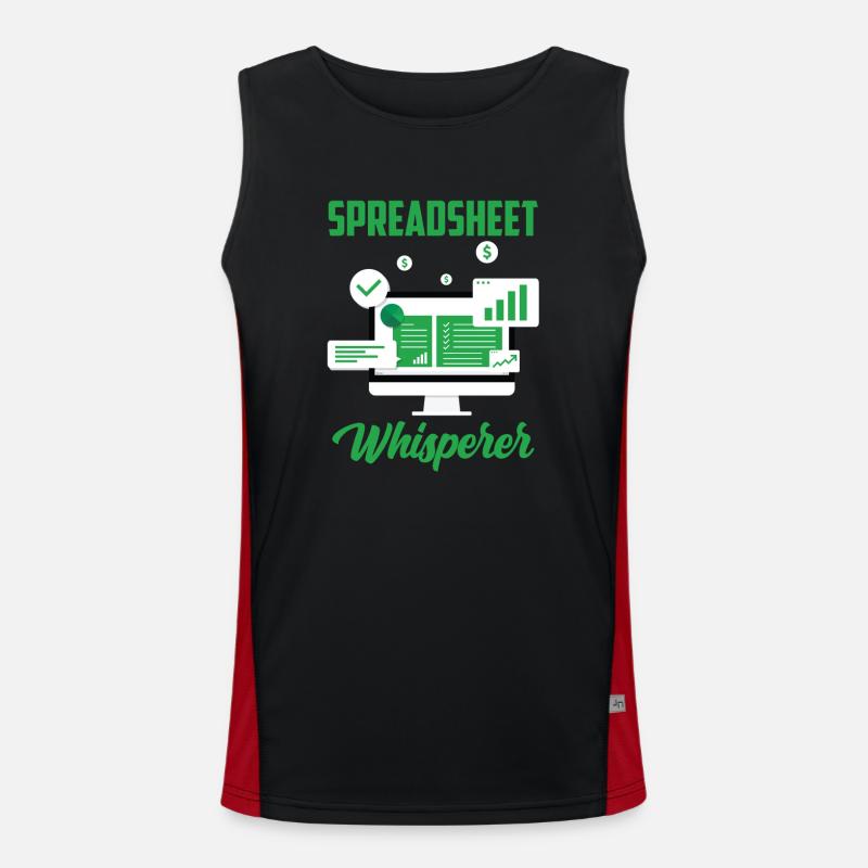 Spreadsheet Flüsterer Tabelle Buchhalter Arbeit Funktionelles Kontrast-Tank Top für Männer 