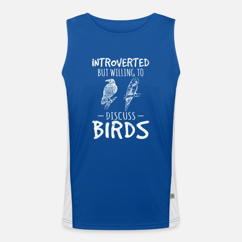 Introverted Funny Bird Lovers Funny Birdwatching B Funktionelles Kontrast-Tank Top für Männer 