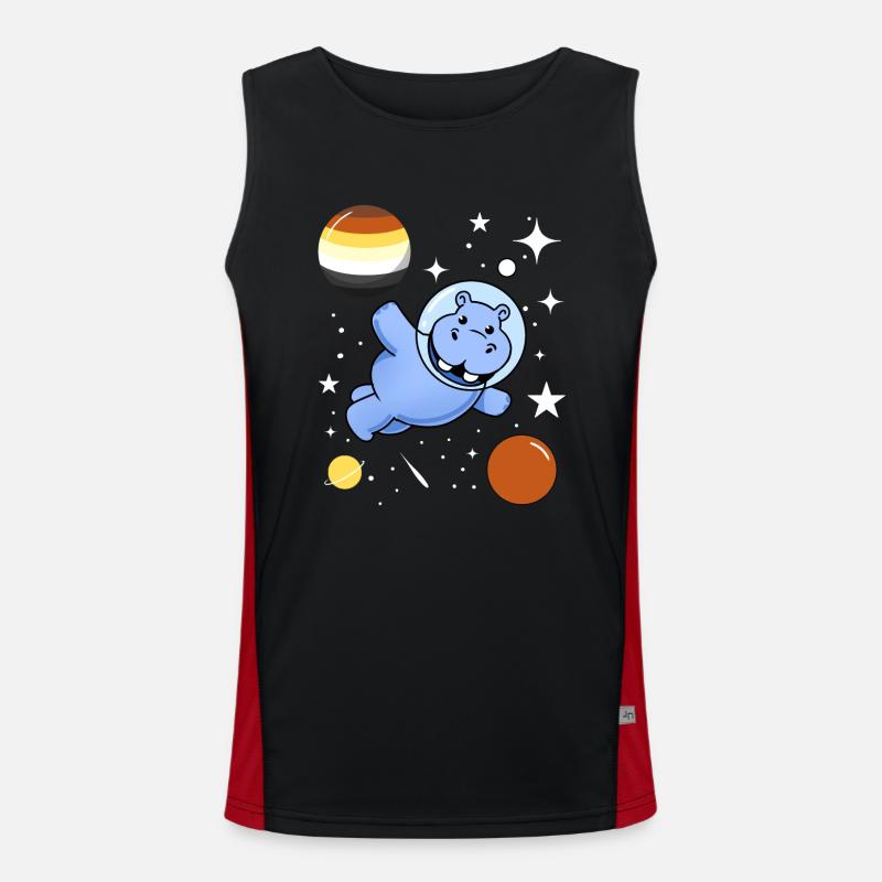 Hippo Astronaut Gay Bear Pride Men's Functional Contrast Tank Top 