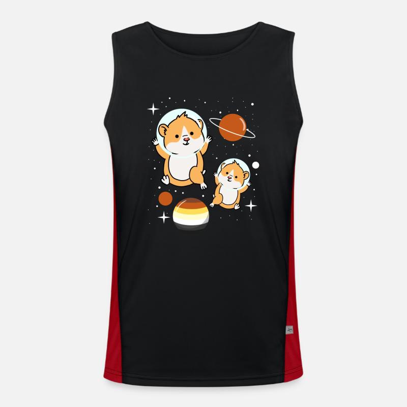 Hamster Astronaut Gay Bear Pride Men's Functional Contrast Tank Top 