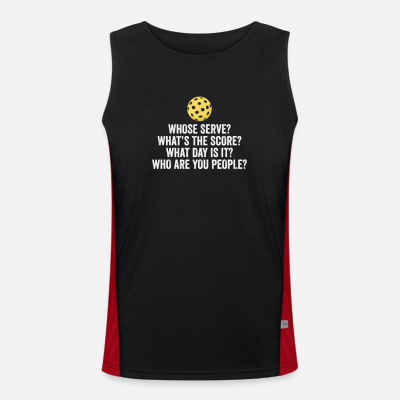 Lustige Pickleball Whose Serve League Pickleball Spaß Funktionelles Kontrast-Tank Top für Männer 