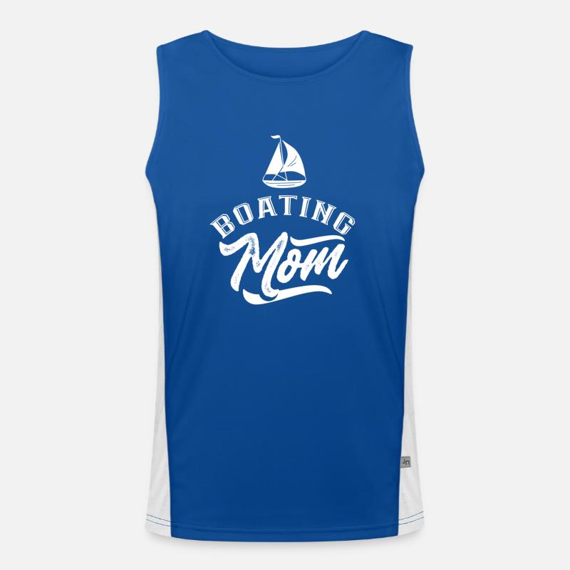 Bootfahrende Mutter Bootfahren Boot Schiff Yacht Funktionelles Kontrast-Tank Top für Männer 