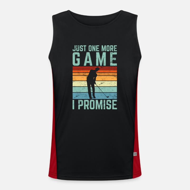 Just One More Game Funny Golf Funny Golfing Lover Funktionelles Kontrast-Tank Top für Männer 