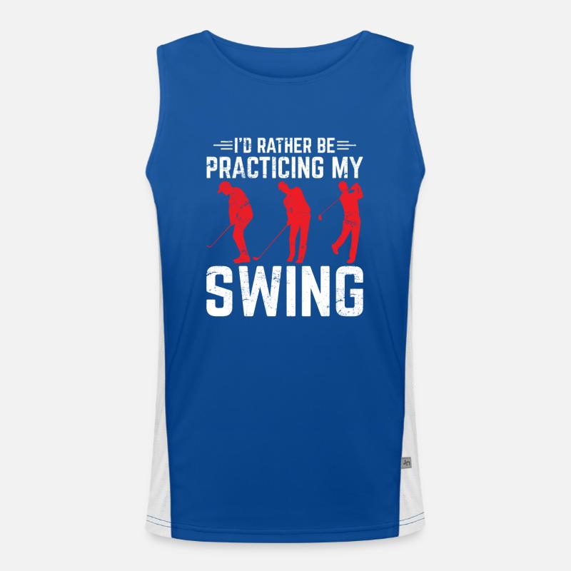 I'd Rather Be Practicing My Swing Golf Funny Golfi Funktionelles Kontrast-Tank Top für Männer 