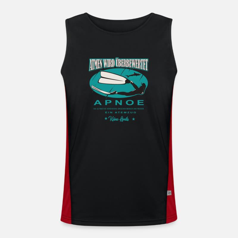 Freediving Apnoe Atmen wird überbewertet Geschenk Funktionelles Kontrast-Tank Top für Männer 