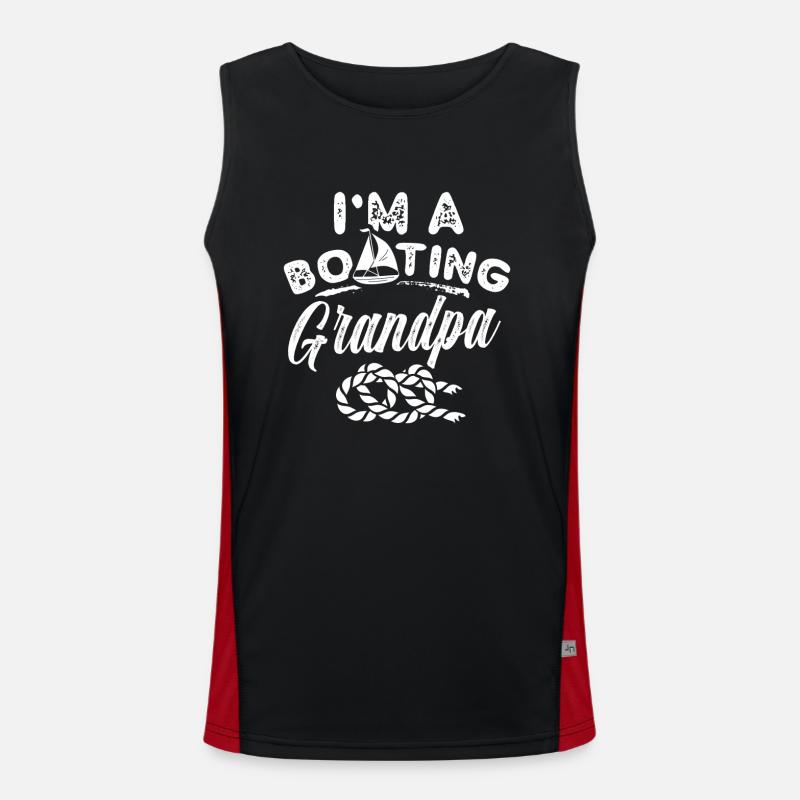 Ich Bin Ein Bootfahrender Opa Boot Bootfahren Funktionelles Kontrast-Tank Top für Männer 