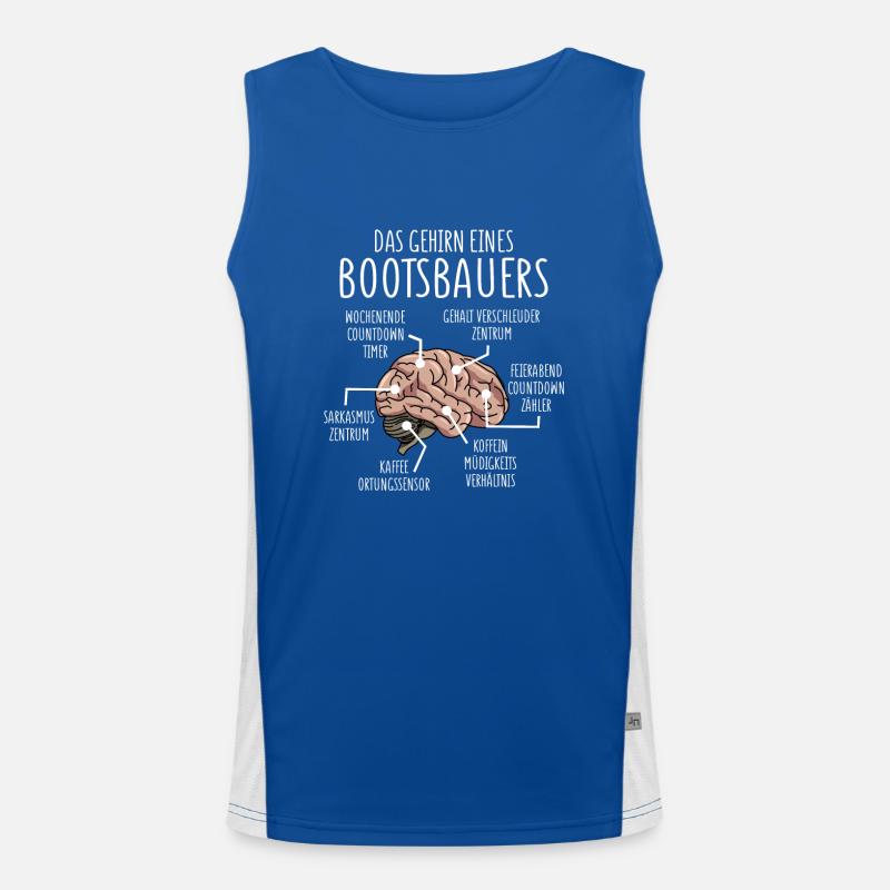 Bootsbauer Anatomie Gehirn Schiffsbauer Funktionelles Kontrast-Tank Top für Männer 
