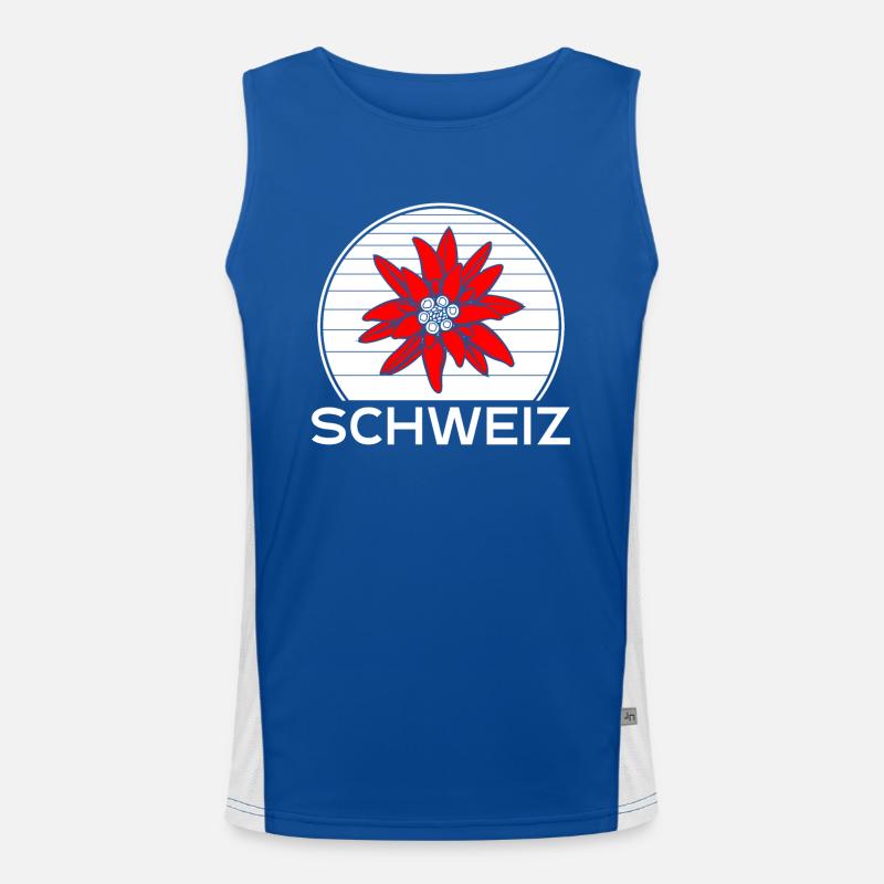 Schweizer Enzian Funktionelles Kontrast-Tank Top für Männer 