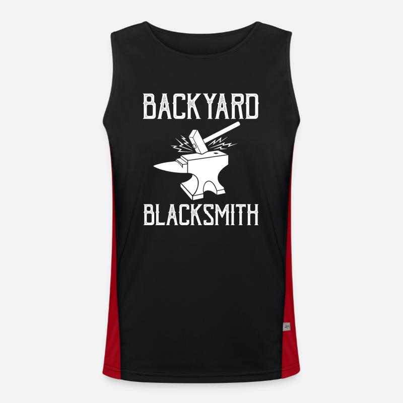 Backyard Blacksmith Ironsmith - Men's Functional Contrast Tank Top  - black/red