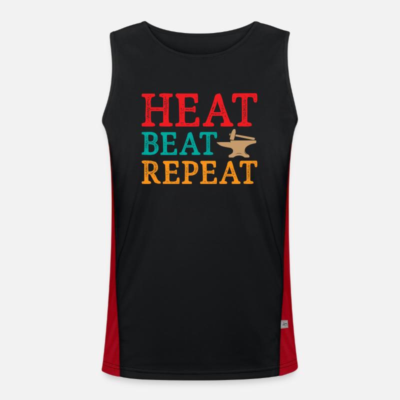 Blacksmith Heat Beat Repeat Funktionelles Kontrast-Tank Top für Männer 