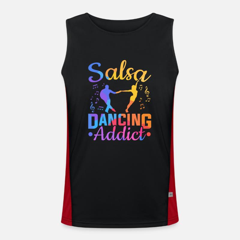 Salsa Dancing Addict Danse Latine Salsa Débardeur respirant contrasté Homme 