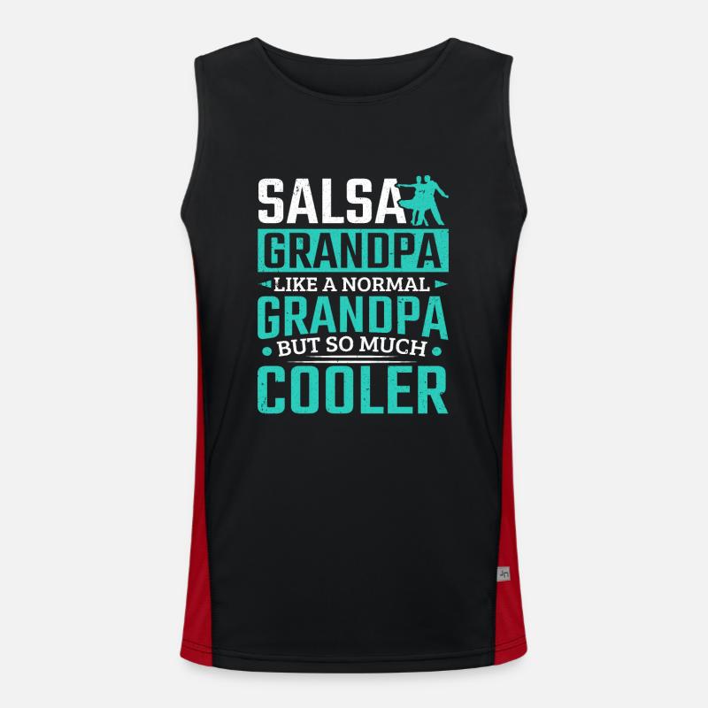 Salsa Grand-père Beaucoup plus cool Danse latine Sala Débardeur respirant contrasté Homme 