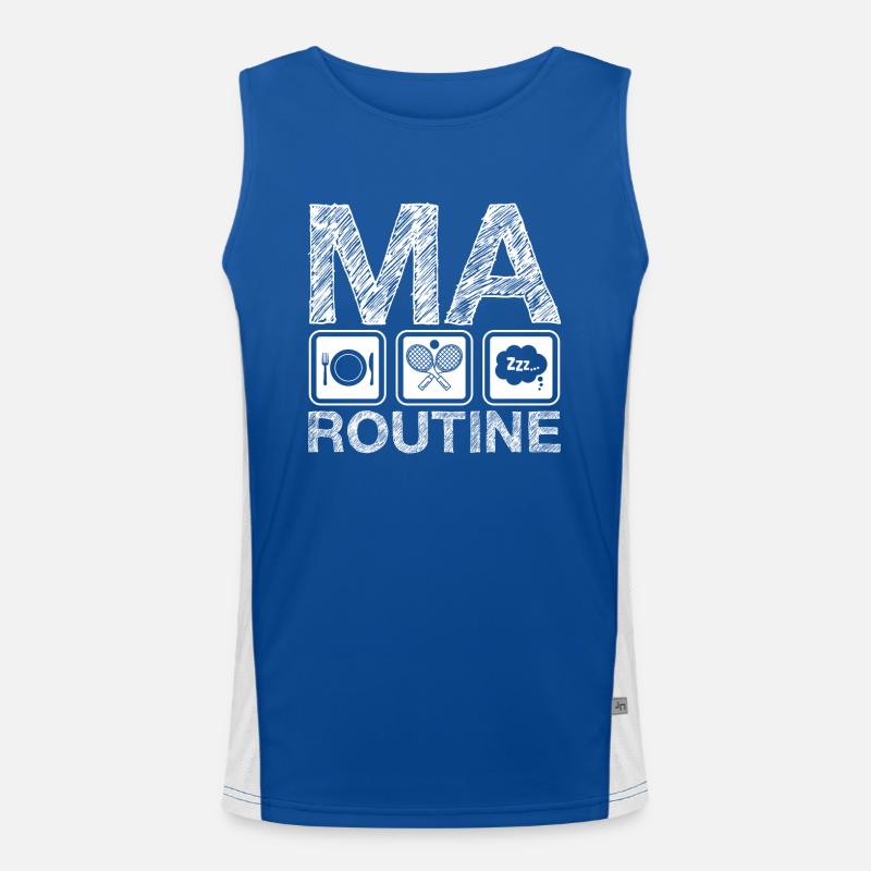 Ma routine Padel | logo et dessin Padel Débardeur respirant contrasté Homme 