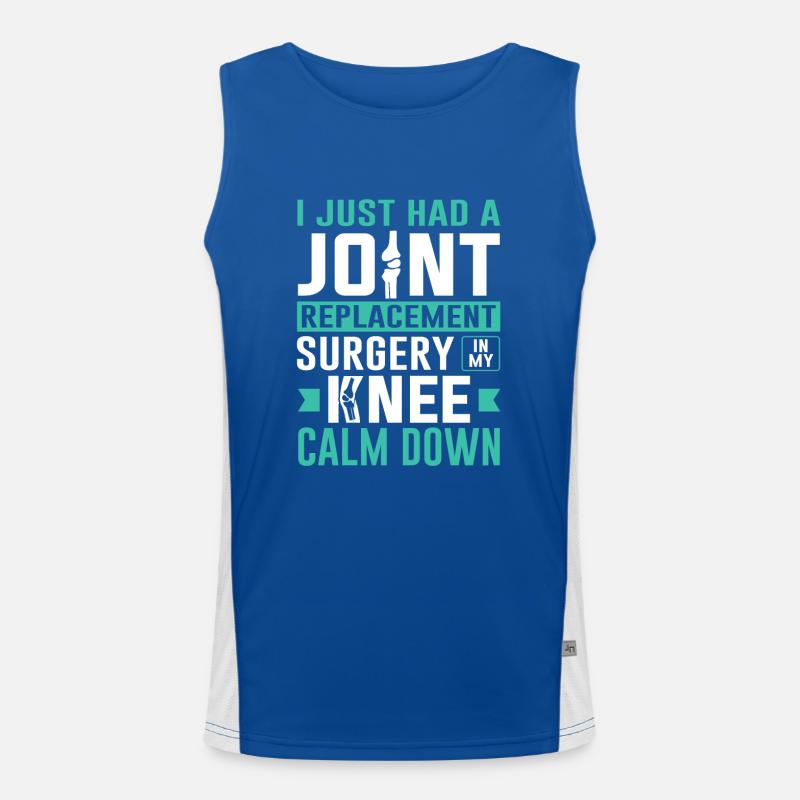 Knee Surgery Joint Replacement Rurgery In My Knee Men's Functional Contrast Tank Top 