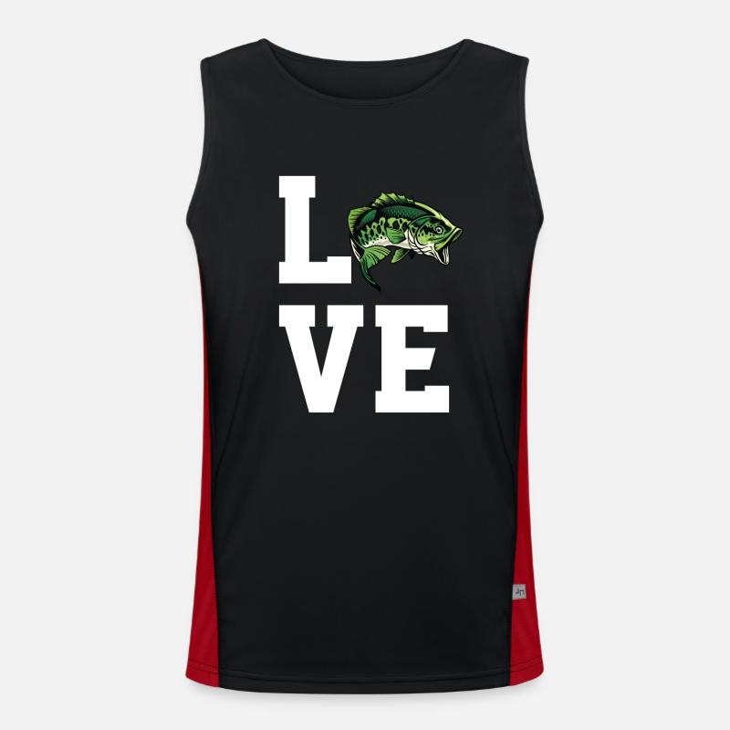 Liebe Barschfischen Funktionelles Kontrast-Tank Top für Männer 
