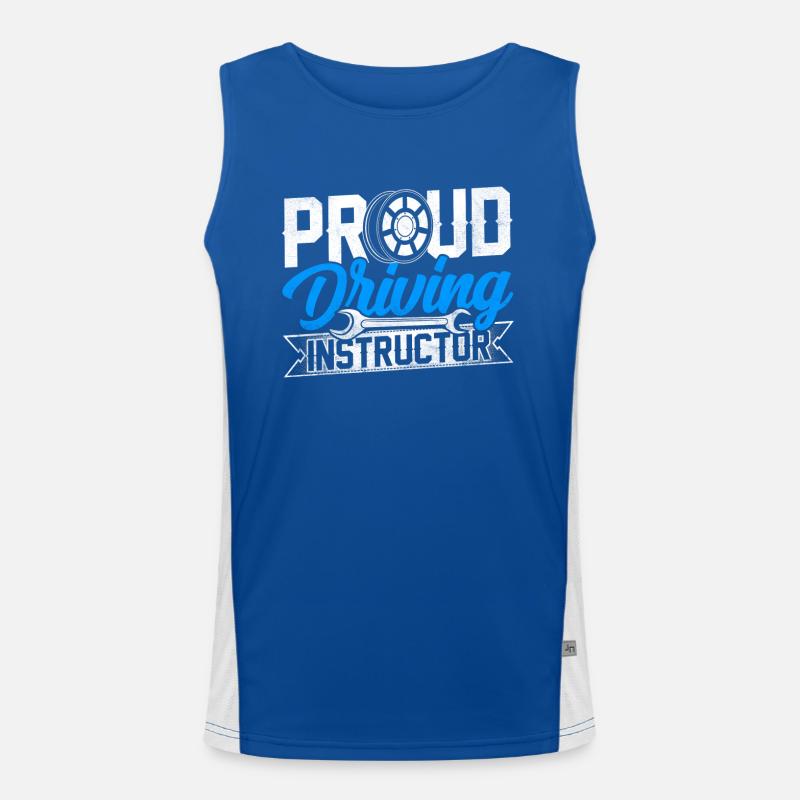 Proud Driving Instructor Driving School Driving Lesson Profession Men's Functional Contrast Tank Top 