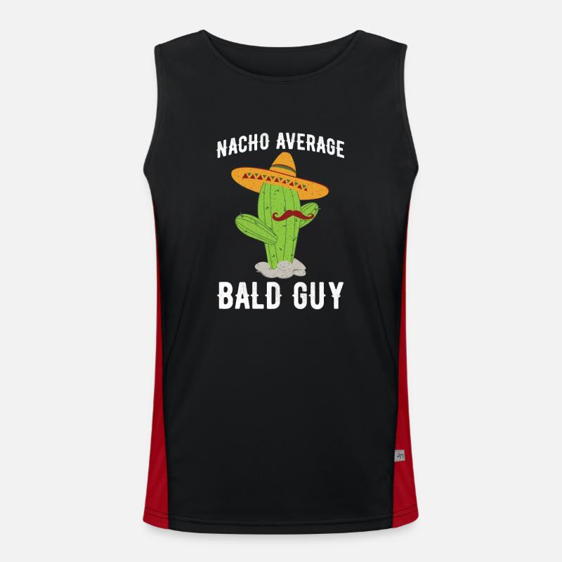 Nacho Average Bald Guy Funny Hilarious Bald Man Men's Functional Contrast Tank Top 