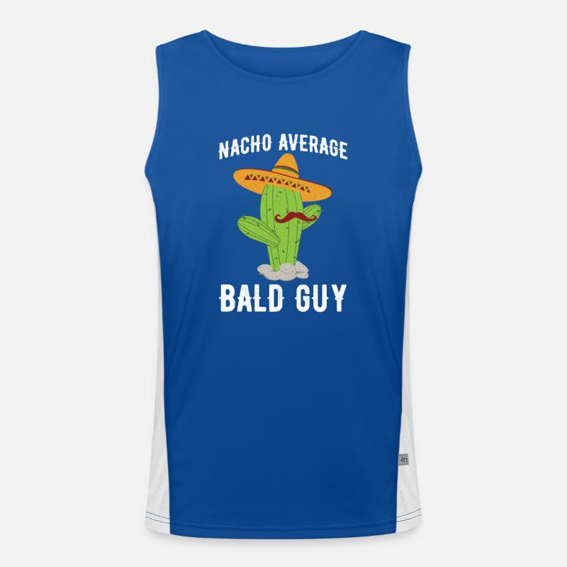 Nacho Average Bald Guy Funny Hilarious Bald Man Men's Functional Contrast Tank Top 