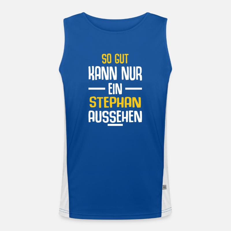 Stephan Vorname Name Geburtstag Funktionelles Kontrast-Tank Top für Männer 