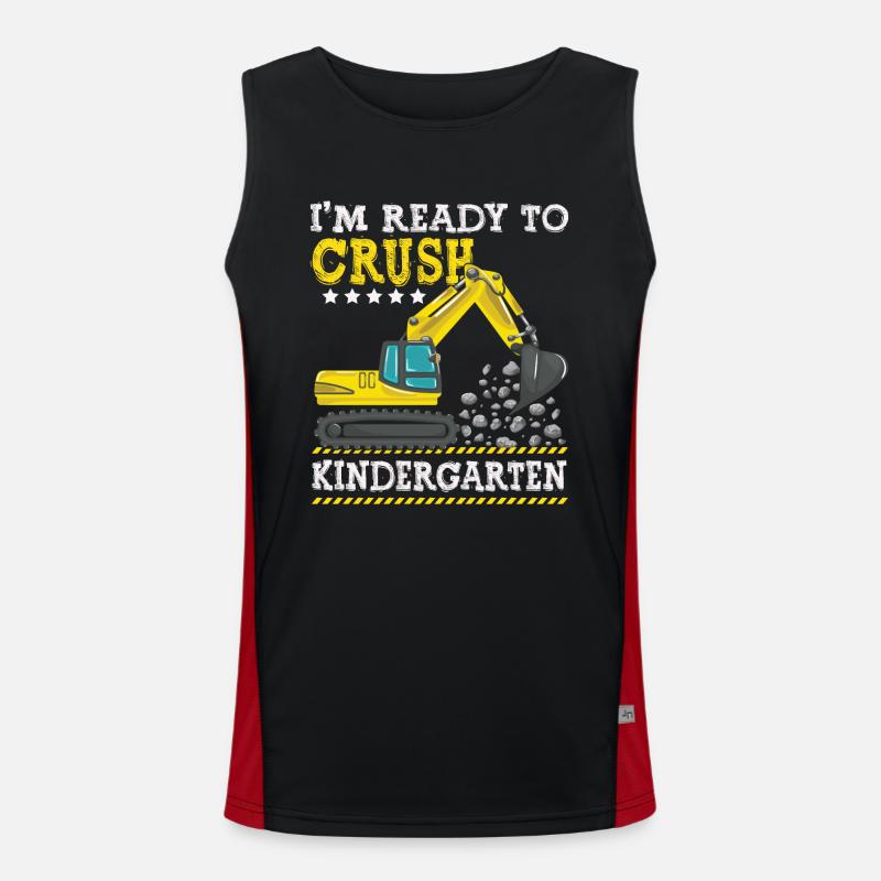 I m Ready To Crush Kindergarten Construction Funktionelles Kontrast-Tank Top für Männer 