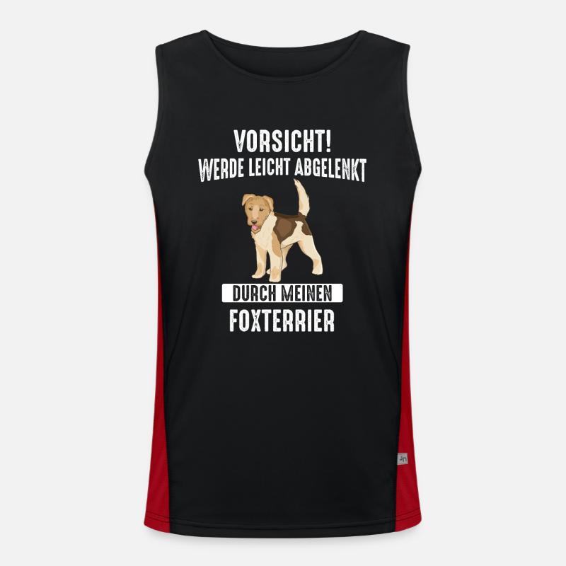 Foxterrier Drahthaar Hund Funktionelles Kontrast-Tank Top für Männer 