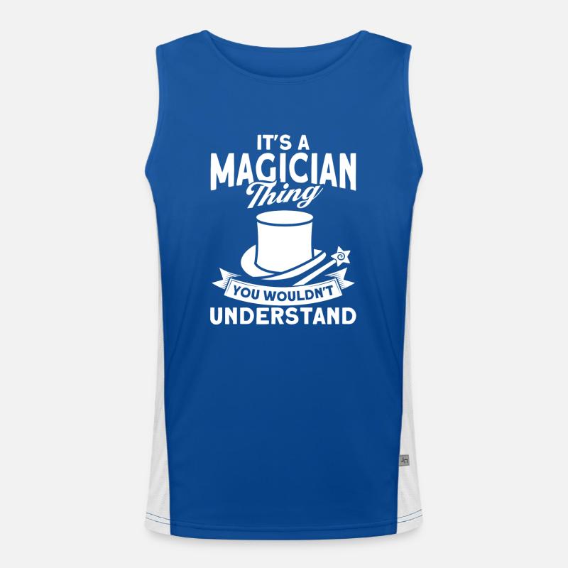 Magicien Party Magic Tricks Performer Magicien Débardeur respirant contrasté Homme 