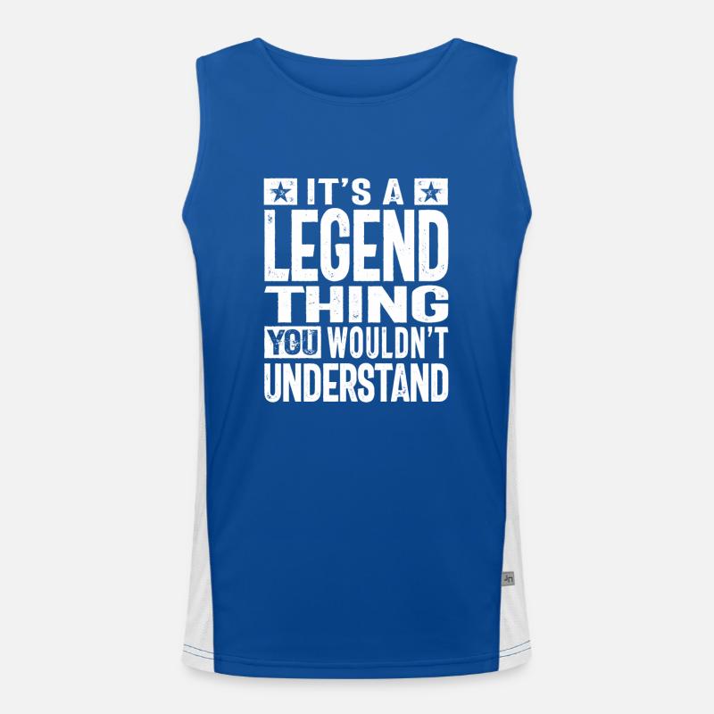 Es ist eine Legendensache personalisierter Name Funktionelles Kontrast-Tank Top für Männer 
