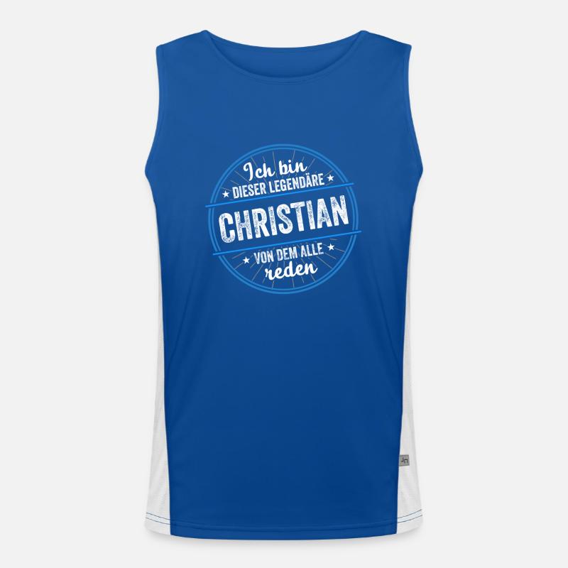 Ich bin dieser legendärer Christian Name Funktionelles Kontrast-Tank Top für Männer 