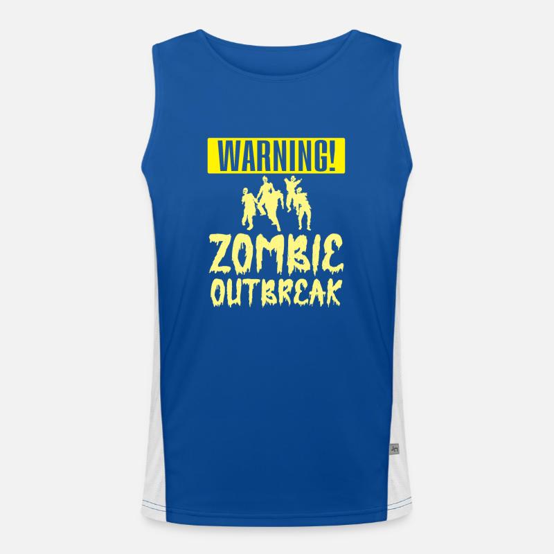 Zombie outbreak Funktionelles Kontrast-Tank Top für Männer 