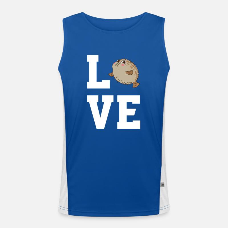 Liebe Kugelfische Funktionelles Kontrast-Tank Top für Männer 