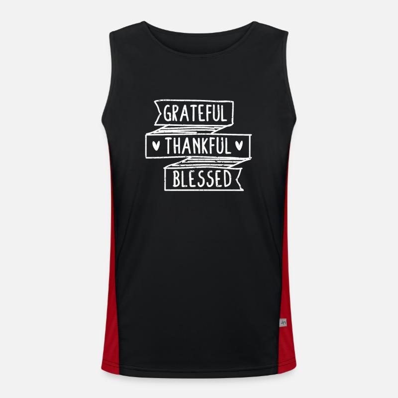 Witzig Religiös Erntedank Niedlich Dankbar Dankbar Funktionelles Kontrast-Tank Top für Männer 