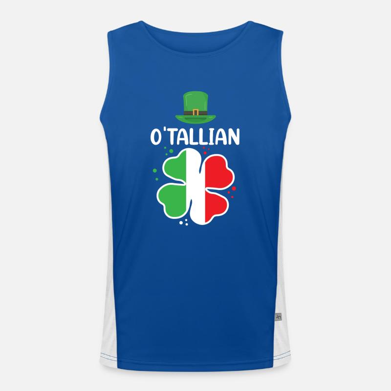 O'tallian Ire Irland St. Patricks Day Irisch Funktionelles Kontrast-Tank Top für Männer 
