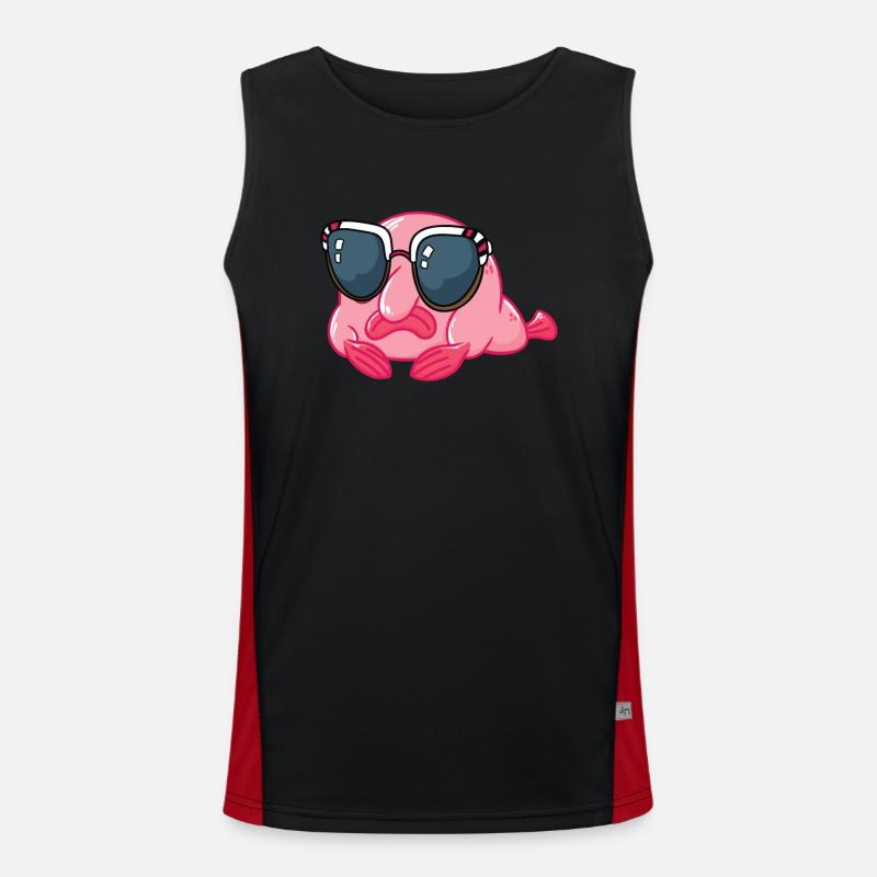 Blobfish avec lunettes de soleil Débardeur respirant contrasté Homme 