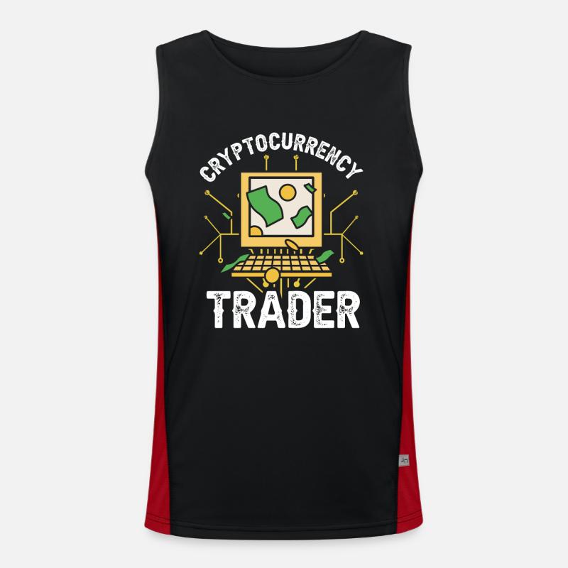 Cryptocurrency Trader Crypto Trader Crypto - Men's Functional Contrast Tank Top  - black/red