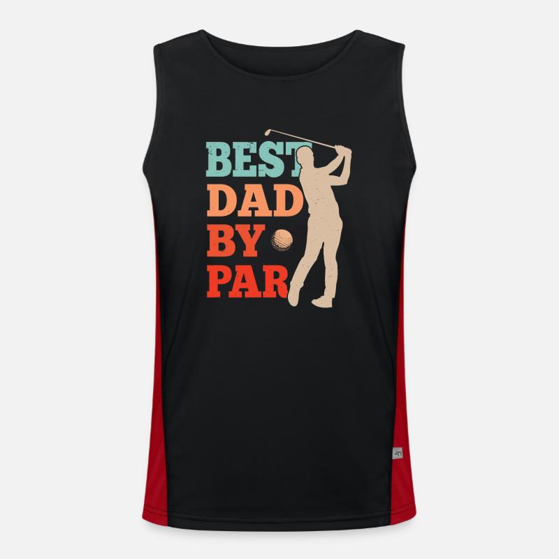 Bester Vater Nach Par Golf Golfer Papi Papa Funktionelles Kontrast-Tank Top für Männer 