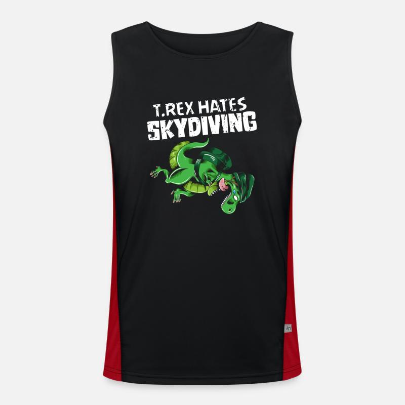 Skydive T Rex déteste Skydiving Dino Outfit Drôle Débardeur respirant contrasté Homme 
