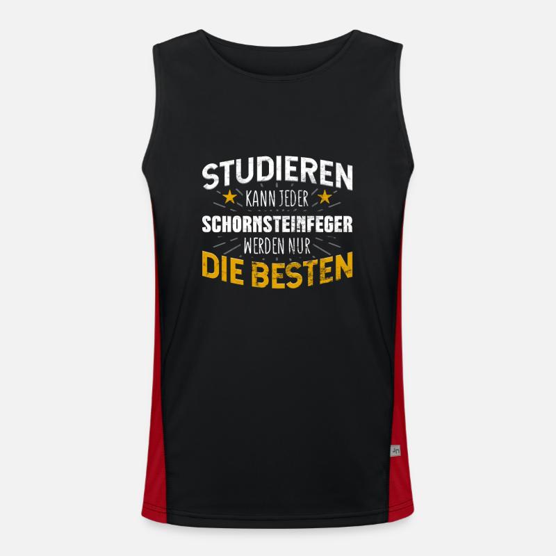 Schornsteinfeger Studiere kann jeder Funktionelles Kontrast-Tank Top für Männer 