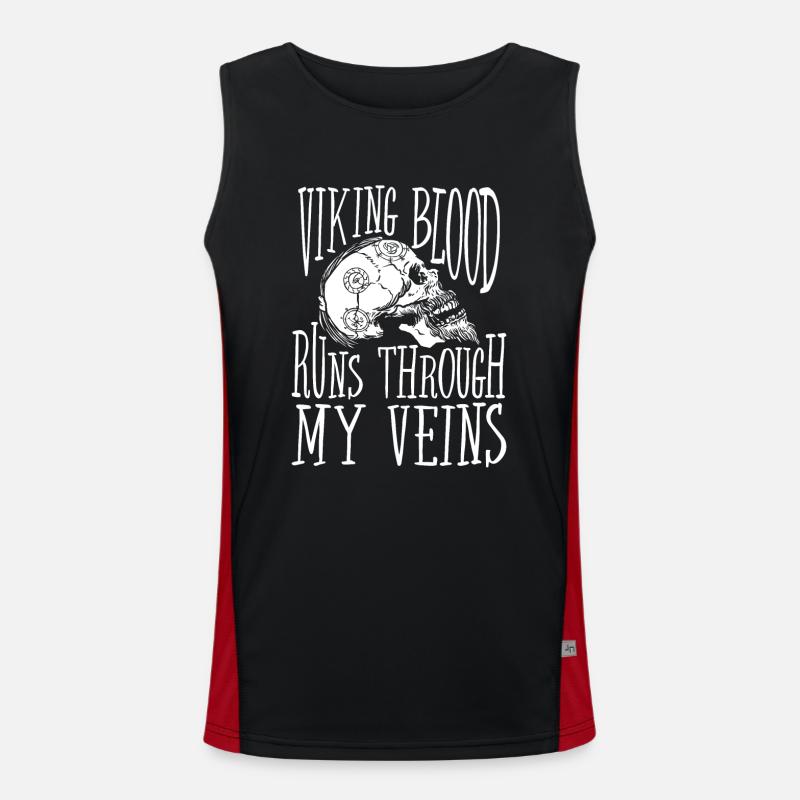 Wikingerblut Fließt Durch Meine Adern Funktionelles Kontrast-Tank Top für Männer 