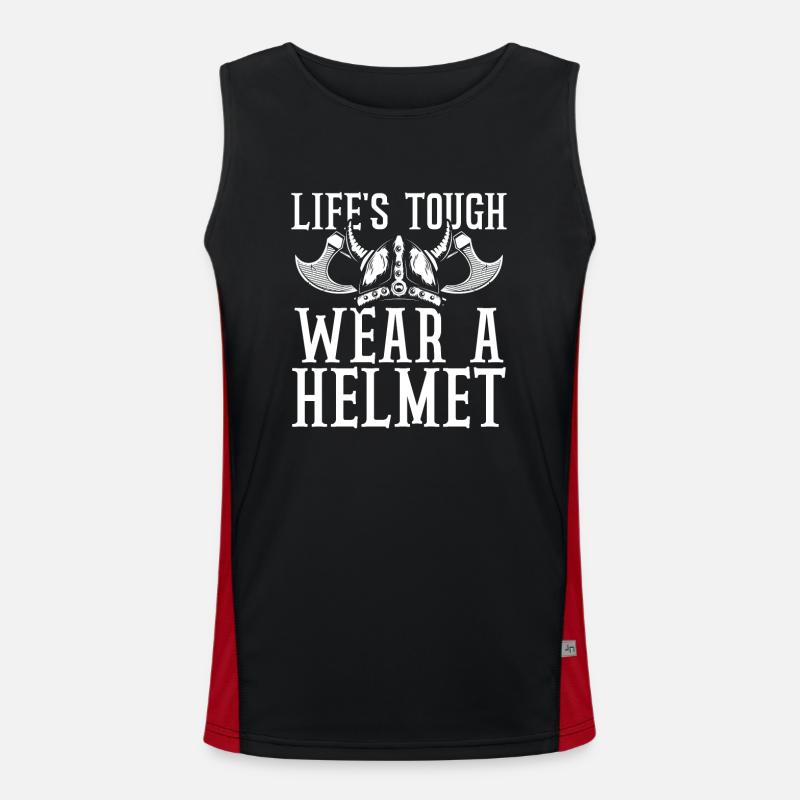 Das Harte Leben Trägt Einen Helm Funktionelles Kontrast-Tank Top für Männer 
