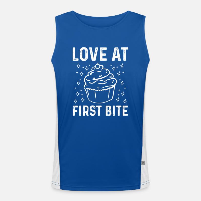 Liebe Auf Den Ersten Biss Cupcake Funktionelles Kontrast-Tank Top für Männer 