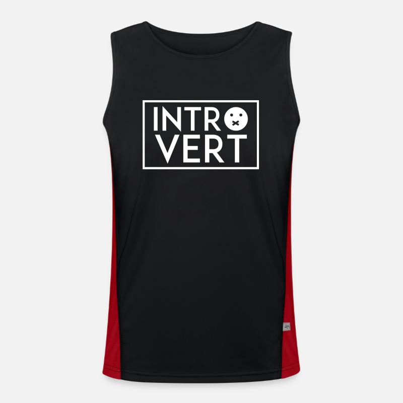 Introvertiert Introvertierter Schüchtern Sarkasmus Funktionelles Kontrast-Tank Top für Männer 